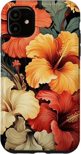 Miniatura 8 de Funda para iPhone 13 Pro Max con diseño tropical hawaiano amarillo rojo hibisco plumeria