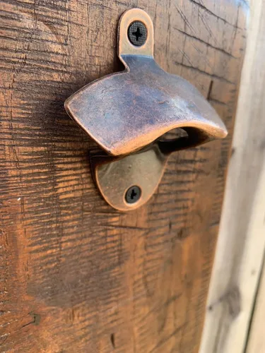 Miniatura 6 de Rustic Farmhouse Bottle Opener with Oil Rubbed Bronze Hardware - Includes Upgraded Magic Magnet Catch - Mancave, Bar, Outdoors