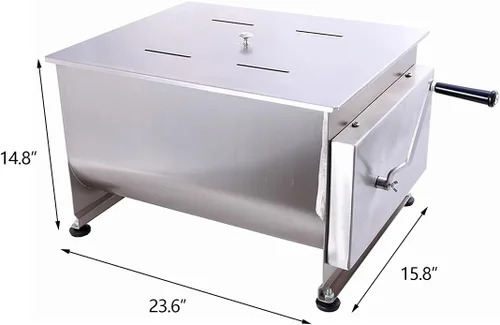 Miniatura 3 de Hakka - Mezclador manual de carne de doble eje (60 lb/30L)