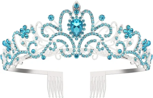 COCIDE Tiara Crowns - Diadema de cristal con diamantes de imitación, corona de princesa con peines, diadema de novia, boda, graduación, fiesta de TG