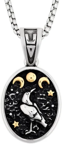 HAQUIL Raven Necklace, Wiccan Raven Triple Moon Goddess Charm Pendant, Raven Jewelry Gift for Men and Women