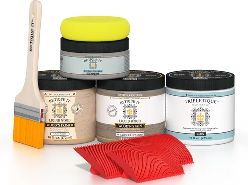 Miniatura 72 de Retique It Kit multiusos con acabado de madera - GO Beyond de madera falsa con imprimación a base de madera líquida pintable y tinte de gel - 60