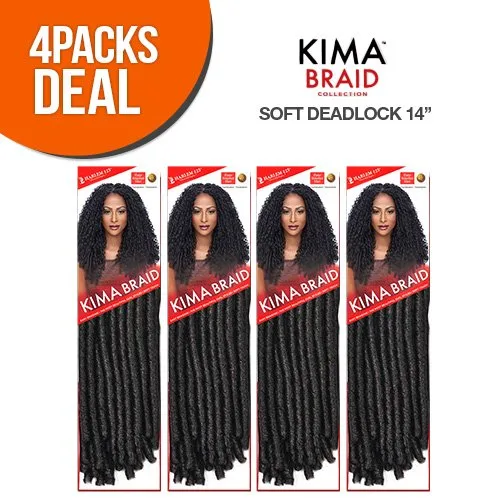 Miniatura 3 de Harlem125 Trenzas de pelo sintético Kima Braid Soft Dreadlock de 14 pulgadas (paquete de 4, 1)