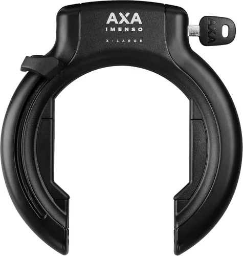 AXA Imenso XL Candado de Anillo Retráctil para Bicicleta, Candado de Marco Antirrobo de Alta Resistencia para Bicicletas, Apertura Extra Grande para
