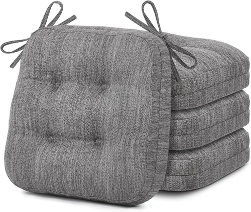 Miniatura 22 de Shinnwa Juego de 2 cojines para silla de comedor, cojines para silla de cocina de espuma viscoelástica de doble capa, almohadillas de asiento