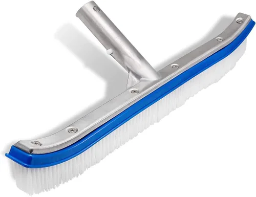 Miniatura 8 de Cepillo de piscina para limpiar paredes de piscina, azulejos y suelos, cepillo de cerdas de alambre de acero inoxidable de aluminio resistente de 18