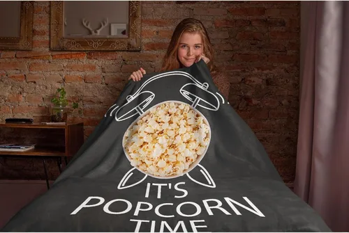 Miniatura 5 de It's Popcorn Time - Manta de regalo de franela de vellón, ligera, suave, bonita y acogedora para cama, sofá, viajes al aire libre, 60 x 80 pulgadas