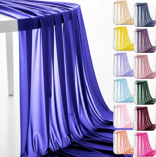 Miniatura 22 de Tela de gasa de 60" por The Yard precortada, tela transparente para drapeado de arco de boda, cortina bufanda, decoración de fondo de fiesta, Azul