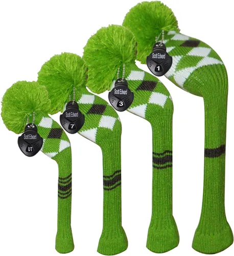 Miniatura 17 de Scott Edward Knit Wood Golf Club Head Covers 4 Pieces Knitted Item Fit Over Well Driver Wood(460cc) Fairway Wood and Hybrid(UT)
