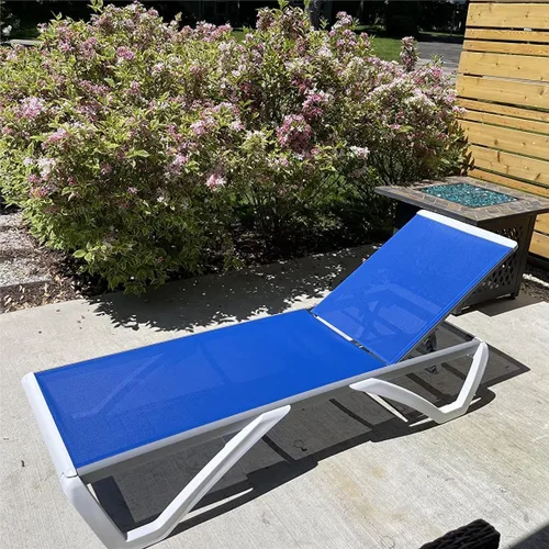 Domi - Tumbona para exteriores, sillón ajustable de aluminio para patio, silla de piscina de plástico para terraza, césped, patio trasero (1 silla