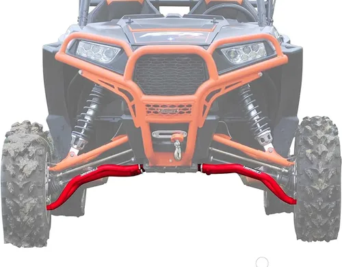Miniatura 12 de SuperATV Brazos en A de alta distancia para Polaris RZR XP 1000 / XP 4 1000 2014-2023 Rojo Brazos inferiores ajustables Espacio libre