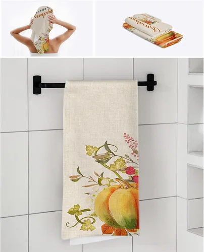 Miniatura 7 de Hello Pumpkins Bath Towels for Bathroom Set - Luxury Towels Gifts for Women,Quick Dry Beach Kitchen Hand Hair Face Yoga Workout Gym Towel and Dish