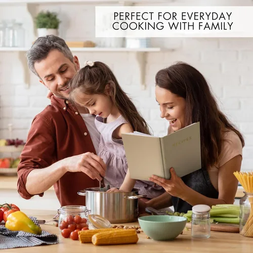 Miniatura 5 de Libro de recetas estético en blanco con cubierta impermeable, el cuaderno de recetas perfecto para escribir en tus propias recetas, hermoso libro