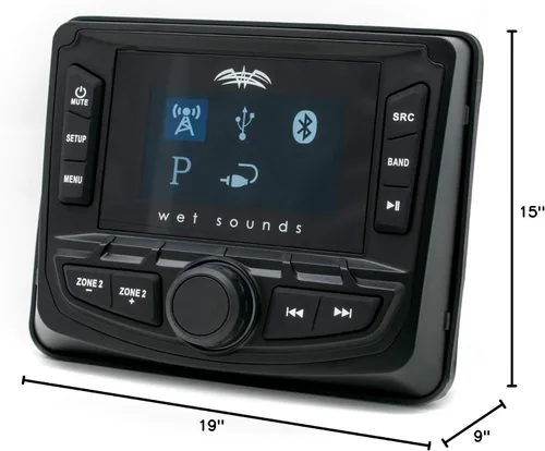 Miniatura 8 de Wet Sounds WS-MC-2 - Radio marina con 1 par Recon 6 XW-W Recon Series 6.5" 60 vatios RMS altavoces coaxiales con rejillas XW blancas (par)