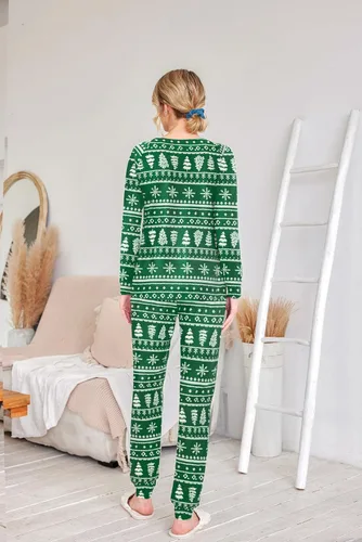 Miniatura 289 de Ekouaer Conjunto de pijama de manga larga para mujer, ropa de dormir suave con cuello redondo y bolsillos