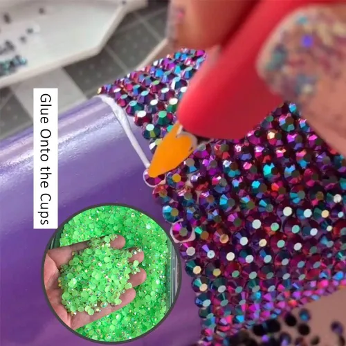 Miniatura 3 de Paquete grande de 50000 diamantes de imitación de resina de 0.118 pulgadas (0.118 in), con parte trasera plana, diamantes de imitación de color AB
