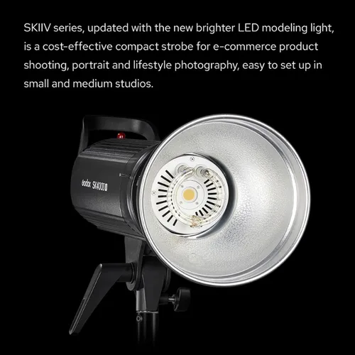 Miniatura 5 de Godox SK400IIV 400Ws Flash Estroboscópico de Estudio GN65 5700K 2.4G con Lámpara de Modelado LED Montaje Bowens Luz Estroboscópica Monolight