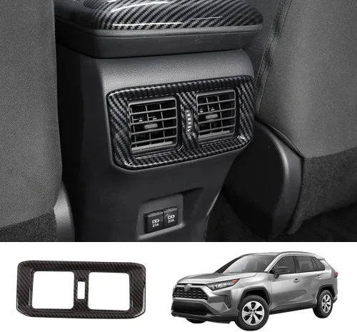 Miniatura 13 de Blazeray Cubierta de lentejuelas de botón de fibra de carbono para volante de automóvil, accesorios interiores para Toyota RAV4 2019 2020 2021 2022