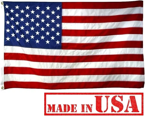 Miniatura 7 de Bandera estadounidense de fábrica – Bandera estadounidense de 3 x 5 pies (estrellas bordadas, rayas cosidas) Bandera de nailon SolarMax