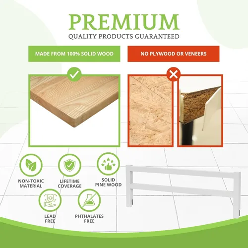 Miniatura 4 de CC KITS Barrera de Seguridad para Bebés, Niños y Niñas - Barrera de Seguridad de Cama de Madera Maciza para Niños Pequeños - Instalación Fácil