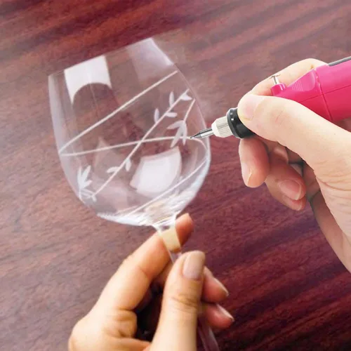 Miniatura 6 de Bolígrafo grabador eléctrico con cable, herramienta de grabado y grabado en relieve, kit de grabador con plantilla y punta de carburo de tungsteno