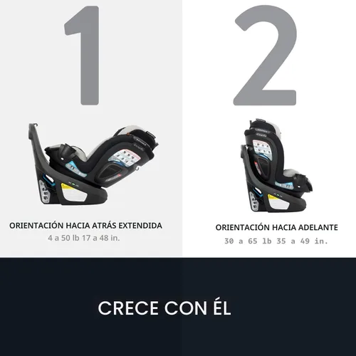 Miniatura 3 de Evenflo Revolve360 Slim 2-en-1 Asiento rotacional para auto con cubierta de limpieza rápida (Negro Salem)