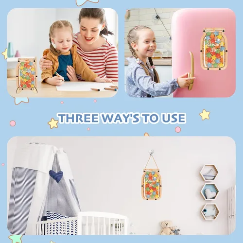 Miniatura 3 de Tarro de recompensa magnético personalizado con estrellas, tarro de recompensa para el aula para niños, tabla de comportamiento del sistema