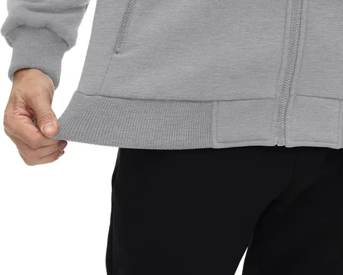 Miniatura 6 de CRYSULLY Chaqueta con forro de sherpa para hombre, con cremallera completa, sudadera con capucha para invierno