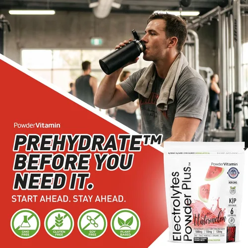 Miniatura 3 de PowderVitamin Electrolytes Powder Plus, polvo de hidratación sin azúcar, 1000 mg de potasio, 120 mg de magnesio, 120 mg de calcio, sal del Himalaya