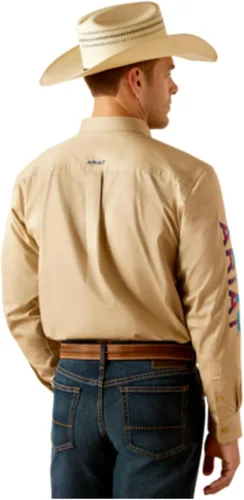Miniatura 53 de Ariat Camisa de sarga con logotipo del equipo para hombre