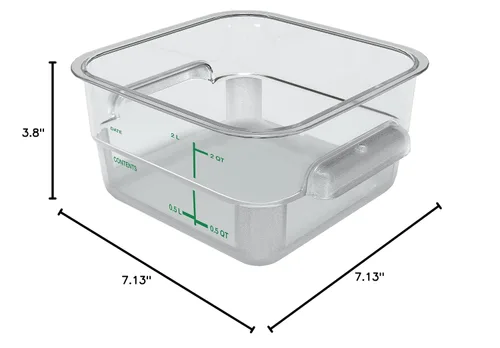 Miniatura 11 de Carlisle FoodService Products Squares - Recipiente cuadrado para almacenamiento de alimentos con diseño apilable para catering, bufés, restaurantes