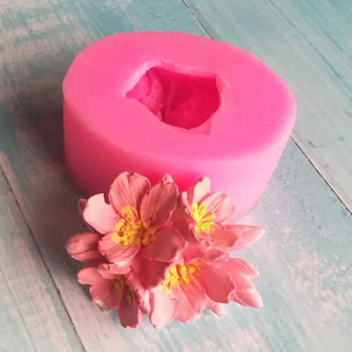 Miniatura 5 de Molde de silicona de Anktily en forma de flor de ciruela, molde para jabón, molde para velas, molde para fondant, molde para chocolate, caramelo