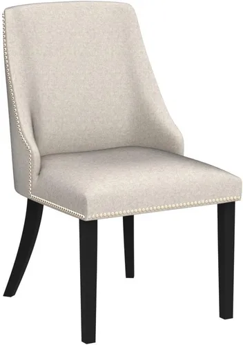 Miniatura 5 de CHITA Sillas de comedor de estilo granjero con ribete de cabezal de clavo, sillas tapizadas de tela con respaldo alto, juego de 2 sillas de comedor