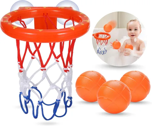 KSABVAIA Juguetes de baño, aro de baloncesto para bañera para niños pequeños, juguetes de baño, juguetes de ducha para niños de 4 a 8 años, aro de