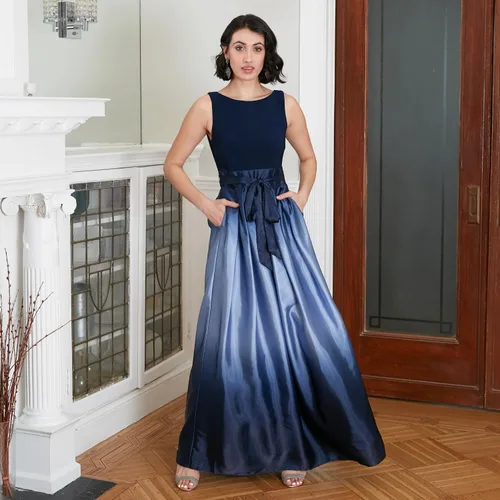Miniatura 2 de S.L. Fashions Womens Sleeveless Long Satin Mother of The Bride Dress with Pockets, Formal Party Gown