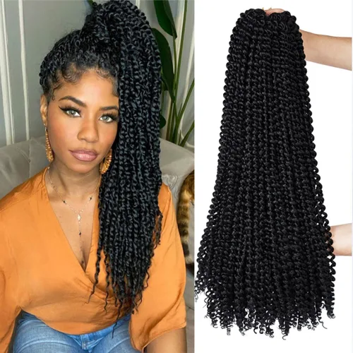 Extensiones de cabello Passion Twist de 22 pulgadas con onda de agua y trenzado de 2 paquetes, cabello sintético largo estilo bohemio, extensiones
