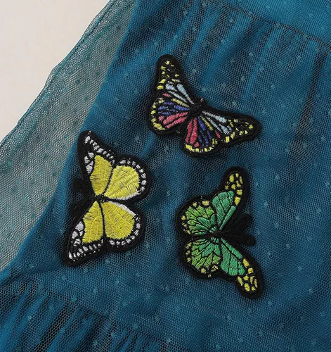 Miniatura 3 de Vestido de tul de verano para niña pequeña, lindo patrón de dibujos animados, vestido de algodón con lentejuelas a rayas para uso diario para bebé