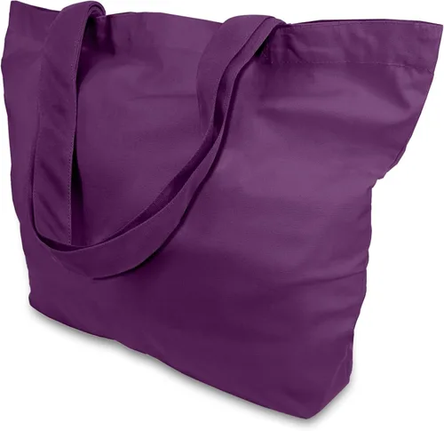 Miniatura 14 de TOPDesign - Paquete de 1 bolsa de lona de algodón, superfuerte, 12 onzas, bolsa para compras reutilizable, de tela, diseño moderno, en dos tonos