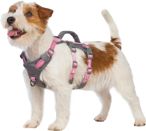 Miniatura 20 de Huntboo Arnés reflectante para perro con asa, a prueba de escape, antideslizante, transpirable, ligero, arnés de elevación ajustable para perros