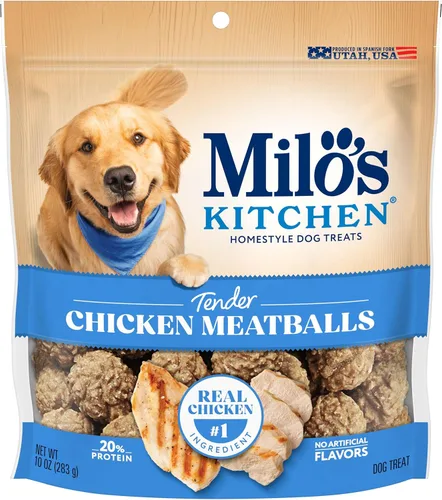 Miniatura 24 de Milo's Kitchen Homestyle - Golosinas para perros, rebanadas de salchicha de pollo y manzana, 18 onzas, altas en proteínas, sin sabores artificiales