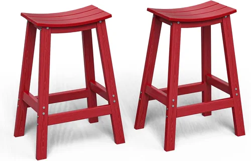 Miniatura 13 de nevilywood Adirondack - Juego de 5 sillas altas de bar, juego de 4 sillas de bar Adirondack con mesa, muebles de patio de polietileno de alta Teca