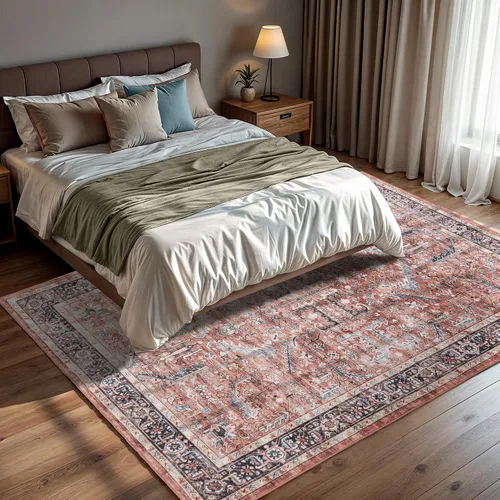 Miniatura 246 de GLN Rugs Traditional Collection - Alfombra de felpilla lavable a máquina, tradicional lavable, antideslizante, alfombra de felpilla de pelo corto