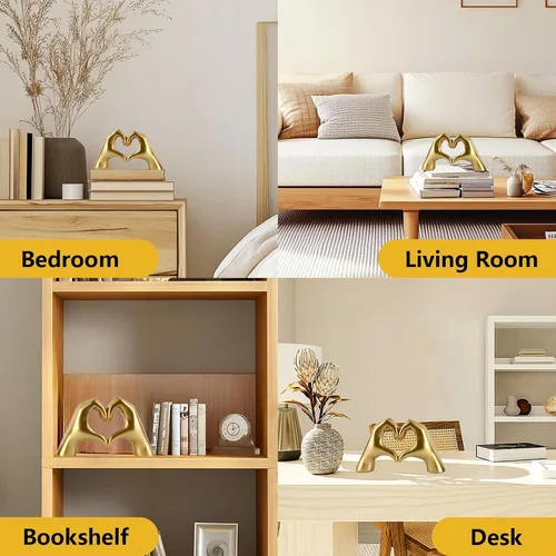 Miniatura 6 de Taylor Lover Merch - Escultura de manos de corazón dorado para decoración de cumpleaños, regalos para sala de estar, dormitorio, estante