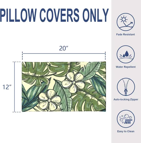 Miniatura 137 de Juego de 2 almohadas para exteriores de 16 x 16 pulgadas, repelentes al agua con interiores, para muebles de patio, hogar, jardín, geometría bohemia
