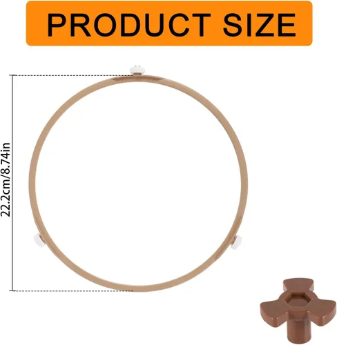 Miniatura 2 de Anillo giratorio para microondas, OD 8.74 pulgadas, bandeja de horno de microondas de goma, rodillo de 0.59 pulgadas con núcleo giratorio, soporte