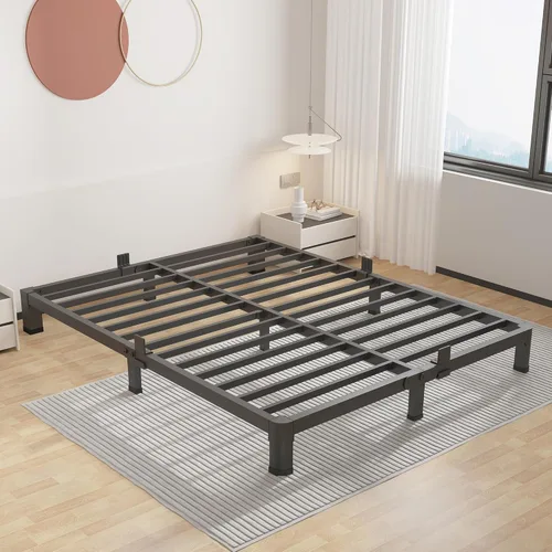 Miniatura 24 de ROIL Marcos de cama de 14 pulgadas con cabecera, tamaño individual XL, con agujeros para cabecero y patas de esquinas redondas, con sujetadores