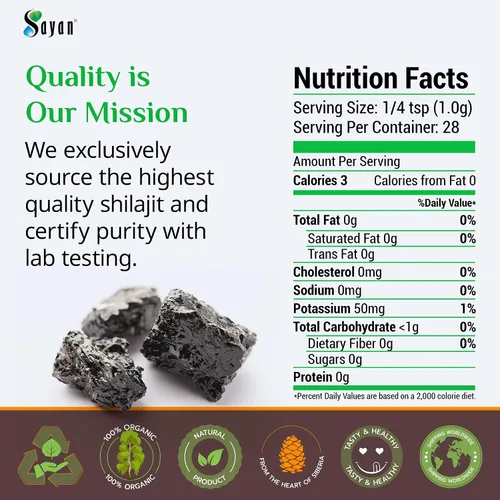 Miniatura 5 de Sayan Polvo puro de Shilajit de 1 onza/0.99 oz, suministro de 5 meses, potente suplemento de ácido fúlvico orgánico, apoya el sistema inmunológico
