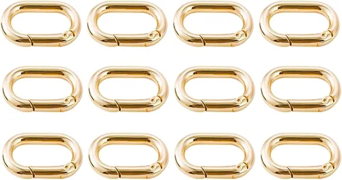 Miniatura 6 de 4pcs Mosquetón Metal Spring Llavero, Clip de Ganchos a Presión, Llavero Hebilla, Anillo Oval para Bolsos, Monederos BBC39 3 colores mezclados