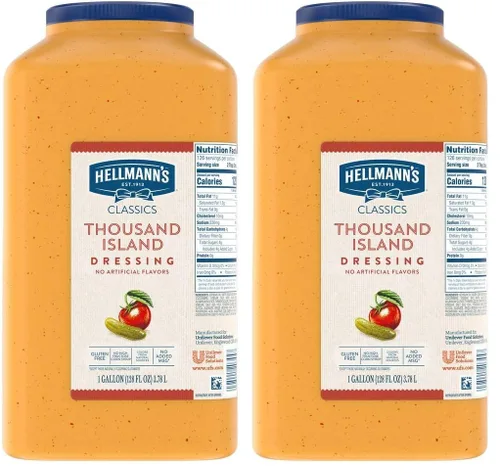 Miniatura 8 de Hellmann's Classics Thousand Island - Jarra de aderezo de ensalada sin gluten, sin sabores artificiales, jarabe de maíz con alto contenido