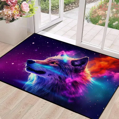 Miniatura 60 de Alfombra de Área Galaxia de 5' x 7', Dormitorio Sala de Estar para Niñas Niños Varones Alfombra Nebulosa Vórtex Tapetes Púrpura Azul Nube galaxy 1